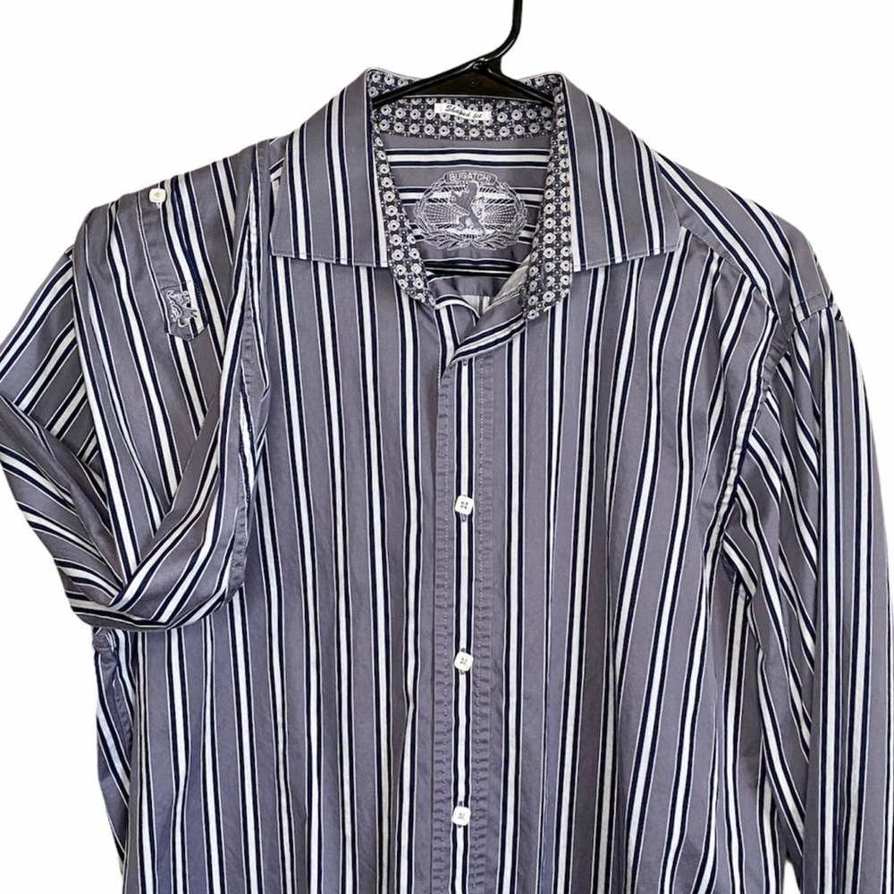 Bugatchi Unmo Shaped Fit Button Front Shirt Large